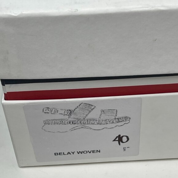 Moncler | Belay Woven Open Toe Sandals in Light Grey - Picture 7 of 8